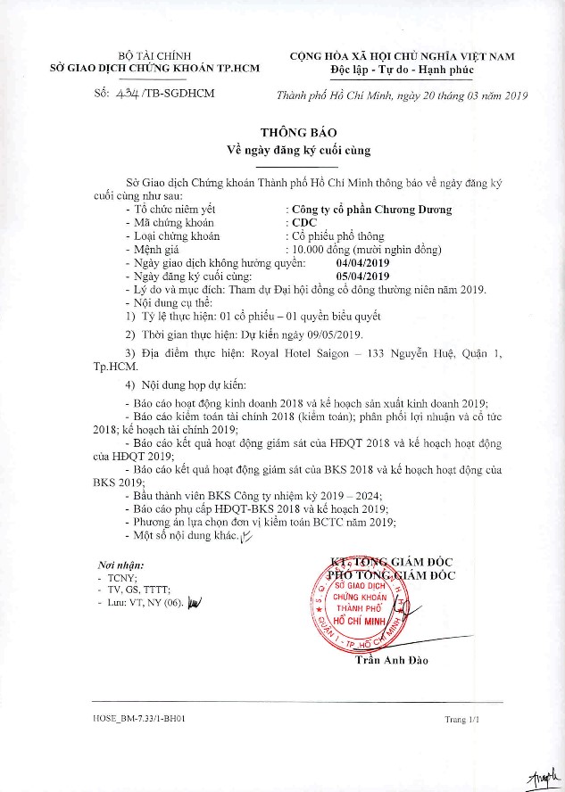 đại hội cổ đông CDC