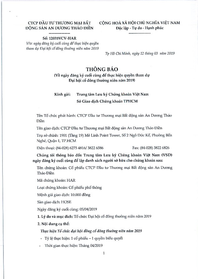 cổ phiếu har họp