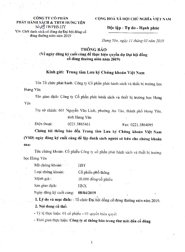 đại hội cổ đông HST
