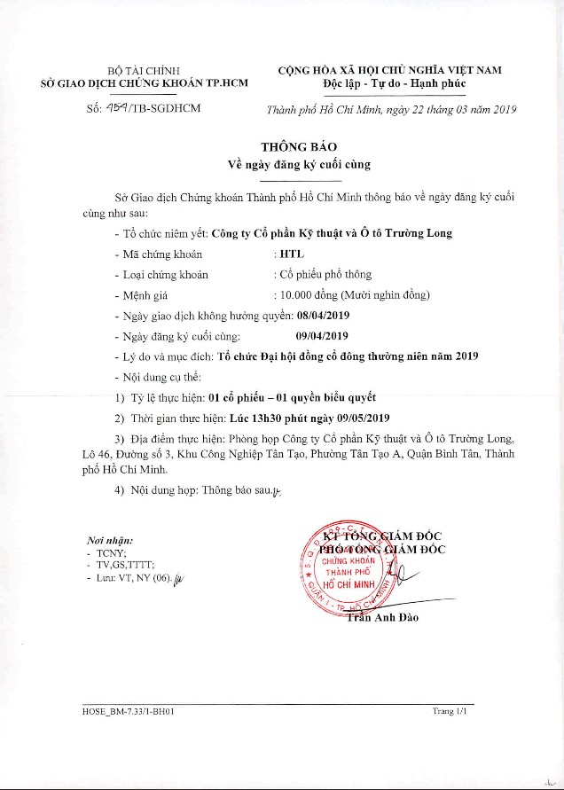 đại hội cổ đông HTL