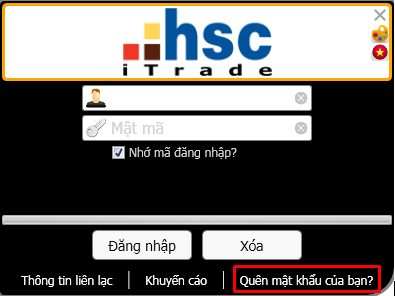 hướng dẫn khôi phục mật khẩu HSC Trade