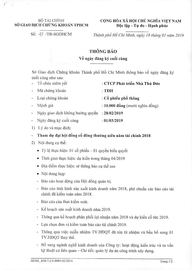 đại hội cổ đông tdh