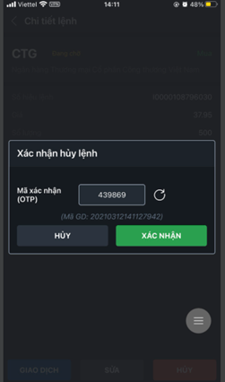 xác nhận hủy lệnh
